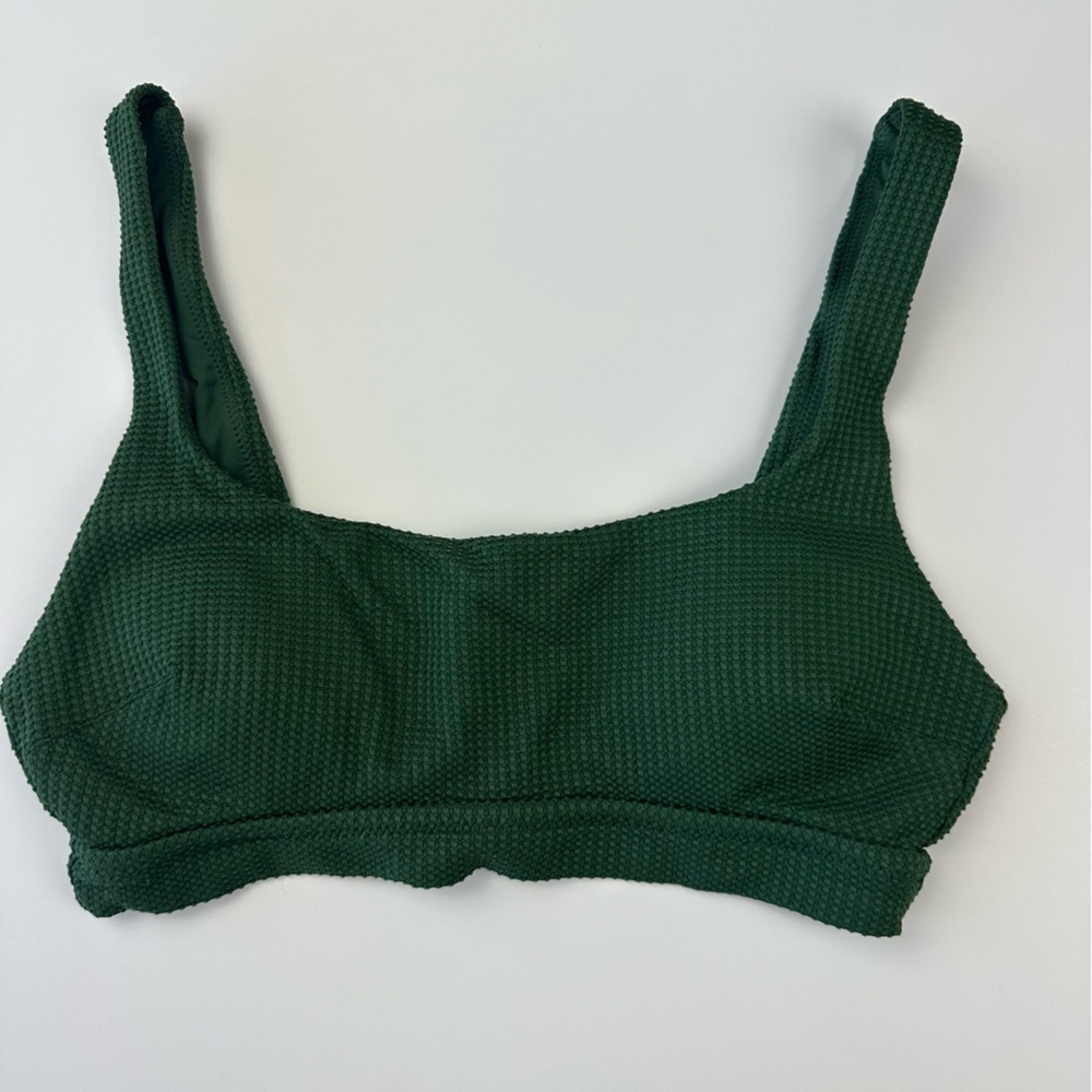Aerie Waffle Banded Wide Strap Scoop Bikini Top